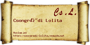 Csongrádi Lolita névjegykártya